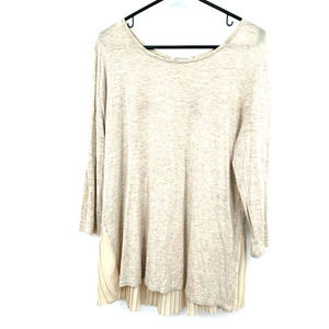 Pebble and Stone size Large cream oatmeal‎ color long sleeve blouse shirt button